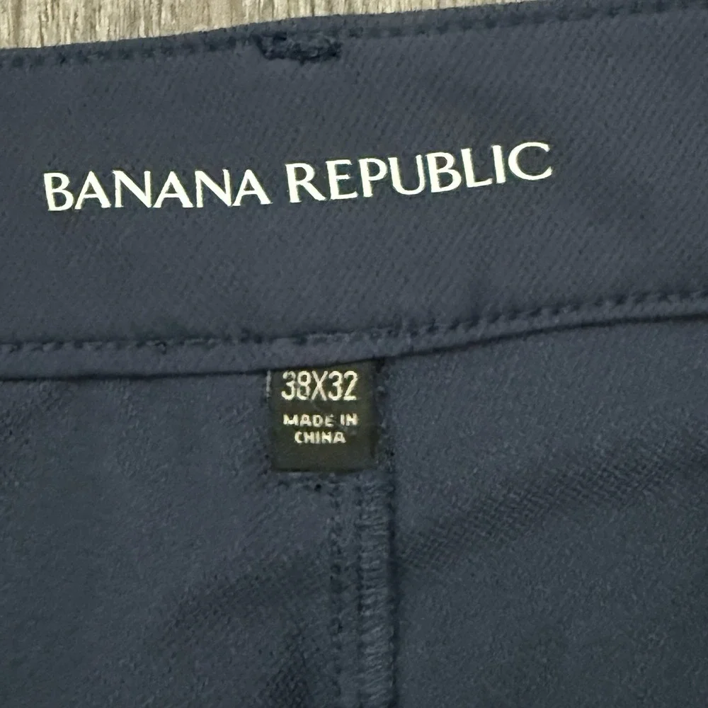 Banana Republic Men's Navy Blue Traveler Pants golf 38x30.5(tag32)100% Polyester